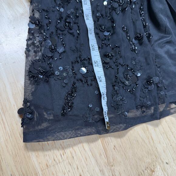 Mac Duggal NWT One Shoulder Beaded Embellished Gown Asymmetrical Black Size 4 - Picture 9 of 9